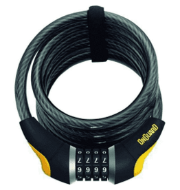 OnGuard OnGuard Doberman Combo Cable Lock: 6' x 12mm, Gray/Black/Yellow