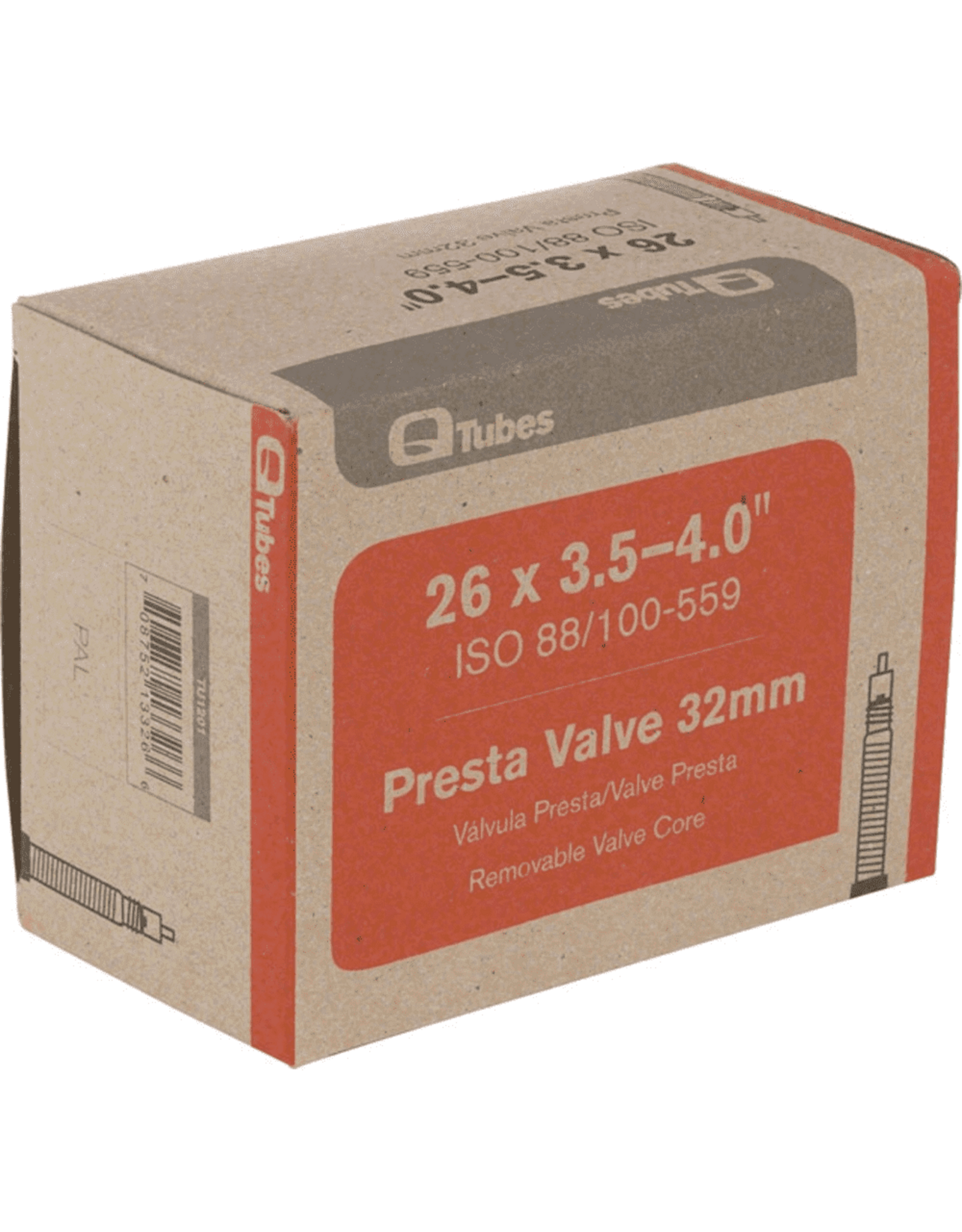 Q-Tubes Q-Tubes 26 x 3.5-4.0" Fat Bike Tube: 32mm Presta Valve