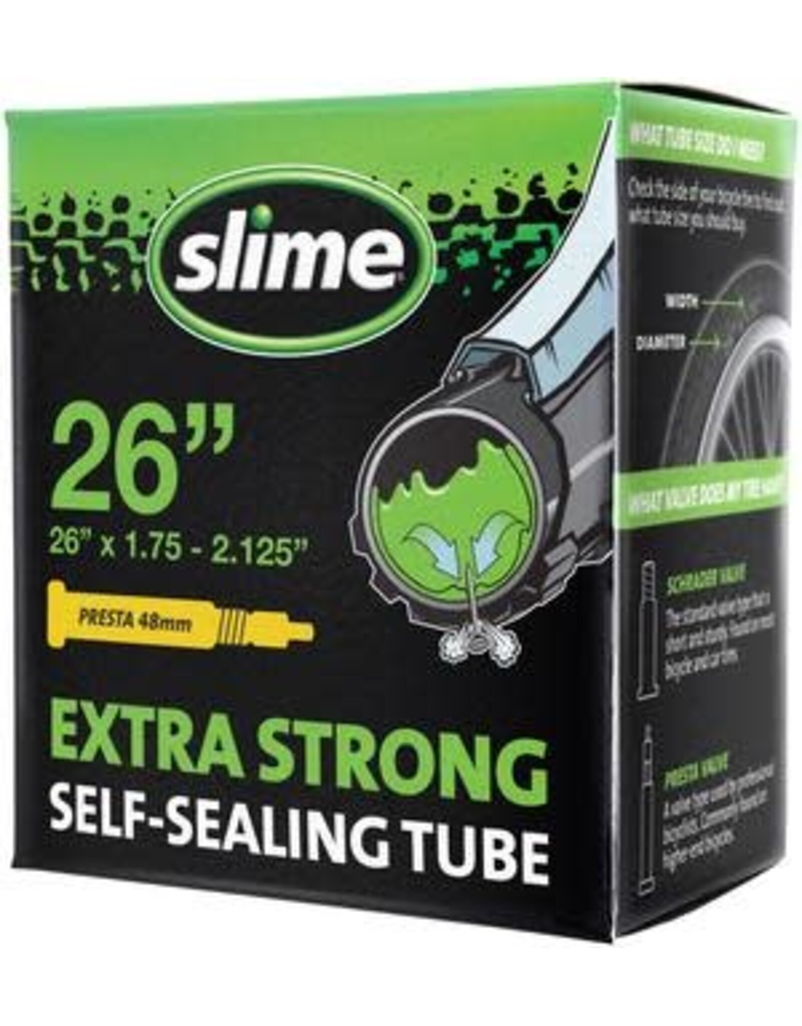 Slime Slime Self-Sealing Tube 26" x 1.75-2.125", 48mm Presta Valve