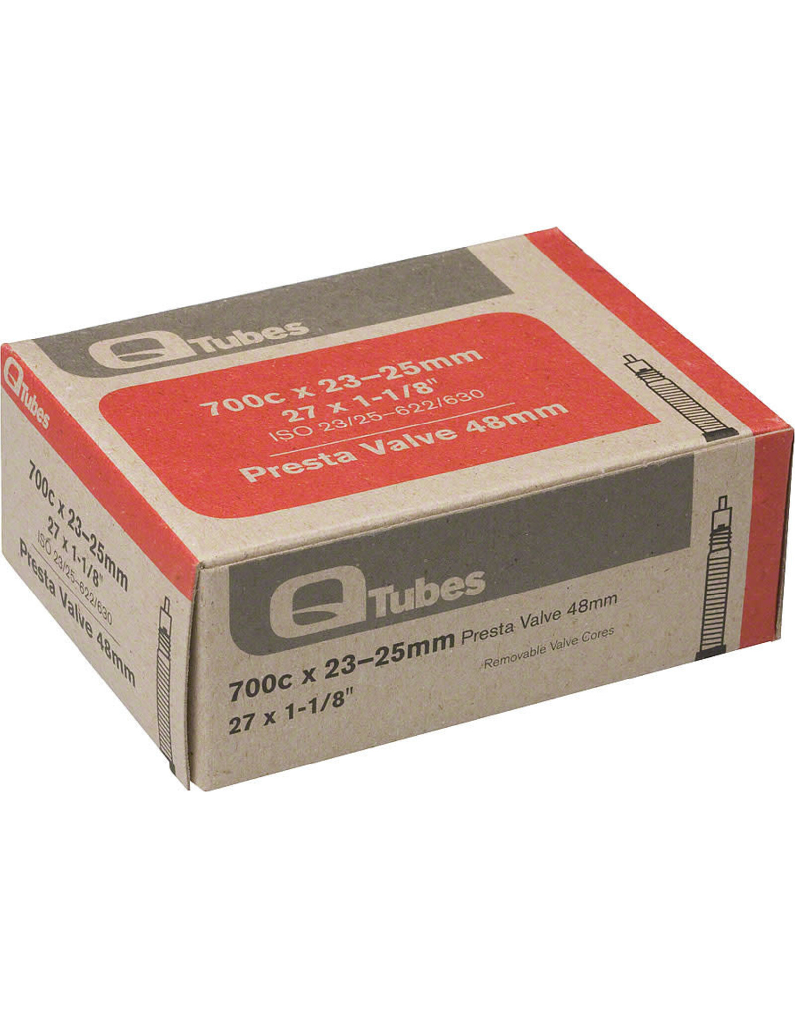 Q-Tubes Q-Tubes 700c x 23-25mm 48mm Presta Valve Tube 126g