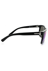 Optic Nerve ONE Ziggy Polarized Sunglasses: Matte Black with Smoke Green Mirror Lens