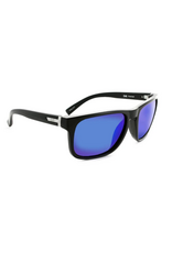 Optic Nerve ONE Ziggy Polarized Sunglasses: Matte Black with Smoke Green Mirror Lens