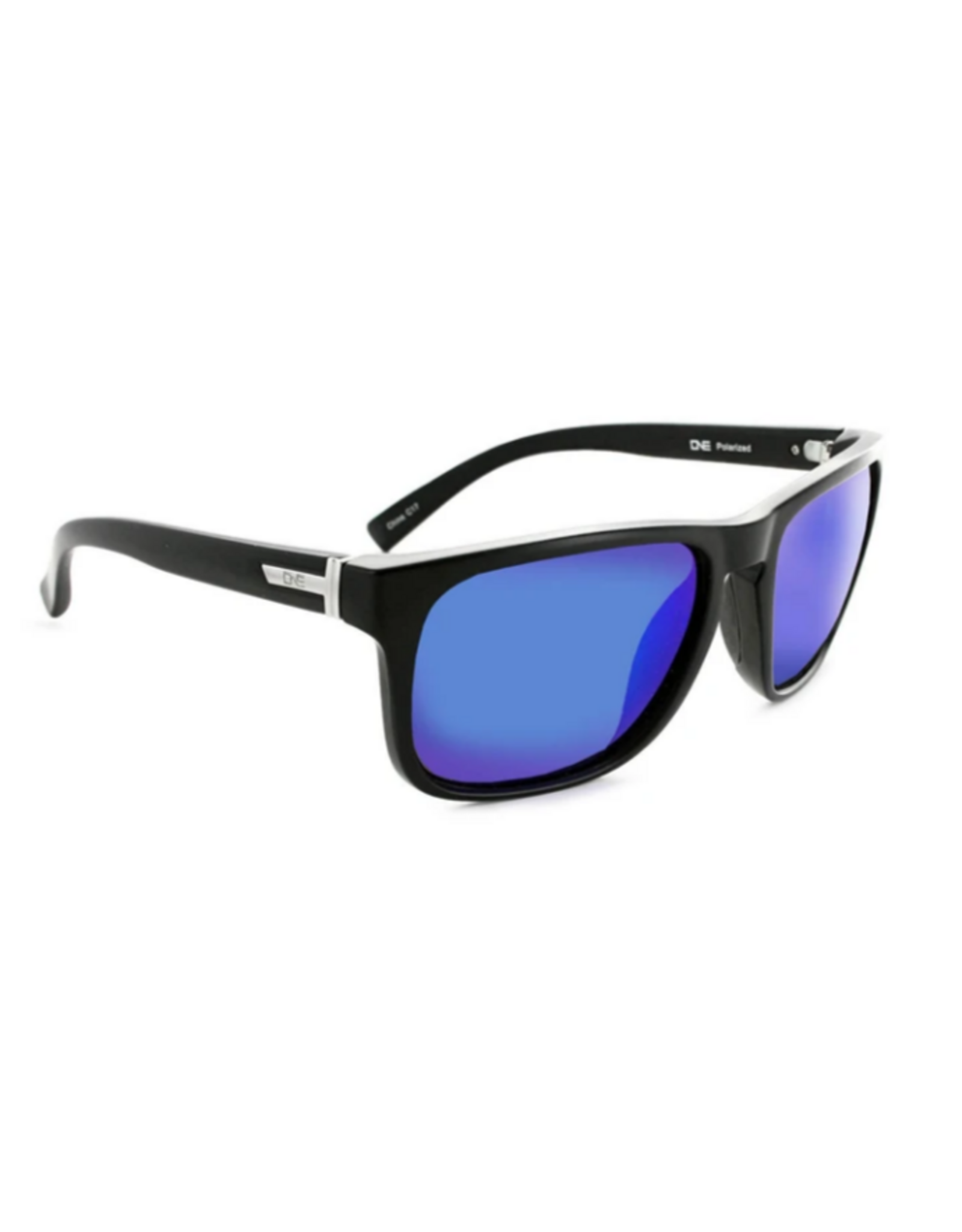 Optic Nerve ONE Ziggy Polarized Sunglasses: Matte Black with Smoke Green Mirror Lens