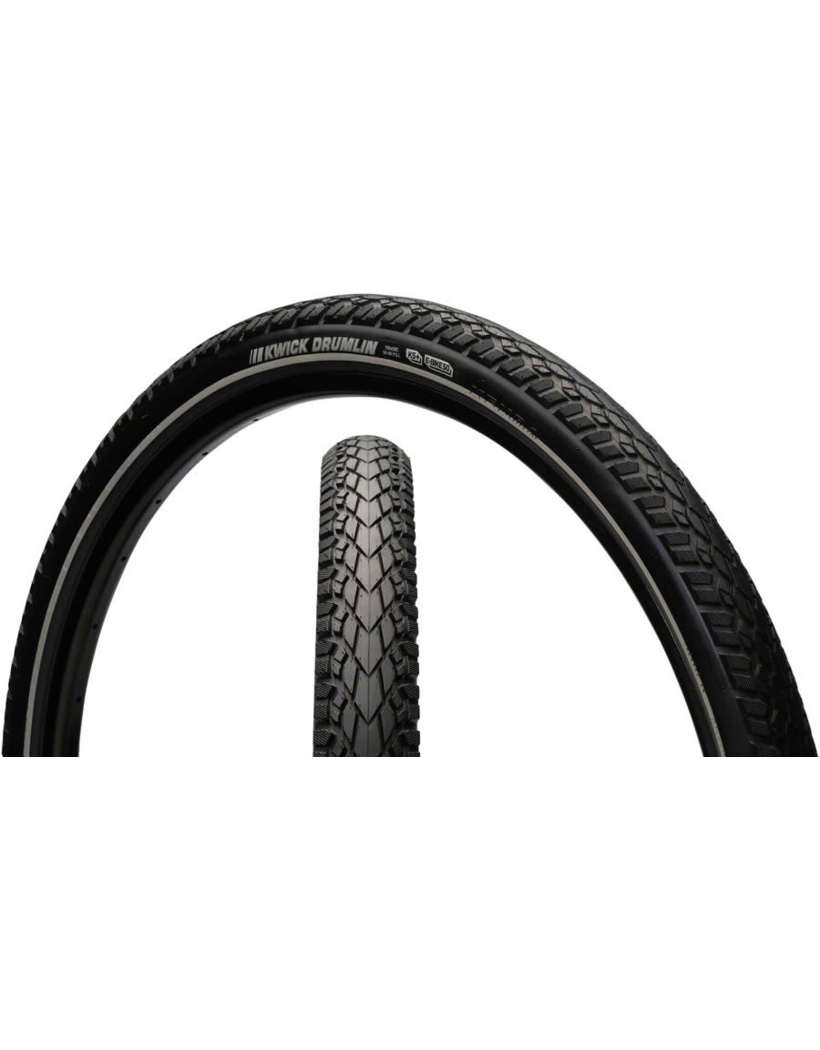 KENDA Kenda Kwick Drumlin Tire - 27.5 x 1.75, Clincher, Wire, Black/Reflective, 60tpi