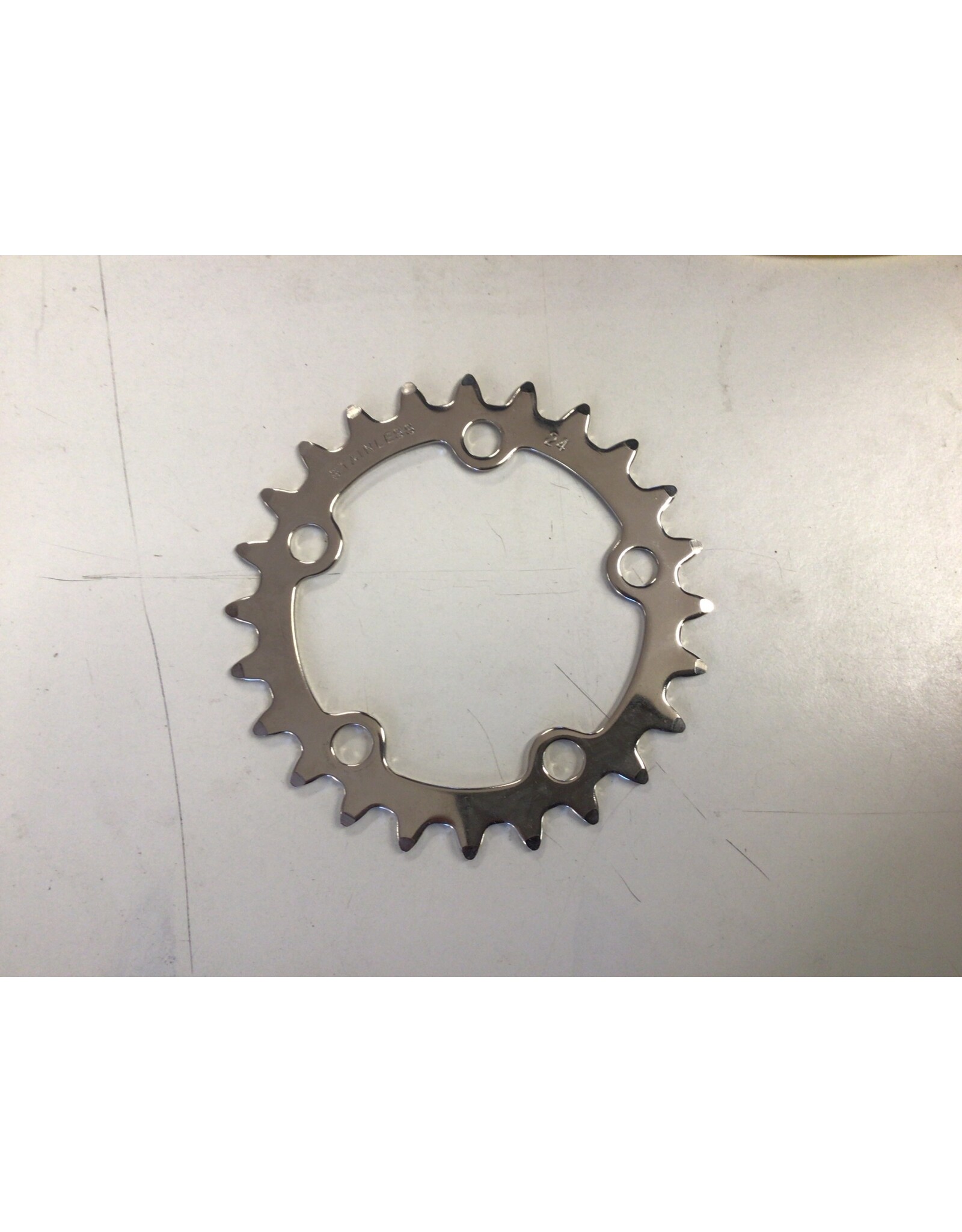 Sugino Sugino 24t x 74mm 5-Bolt Chainring, Silver Stainless