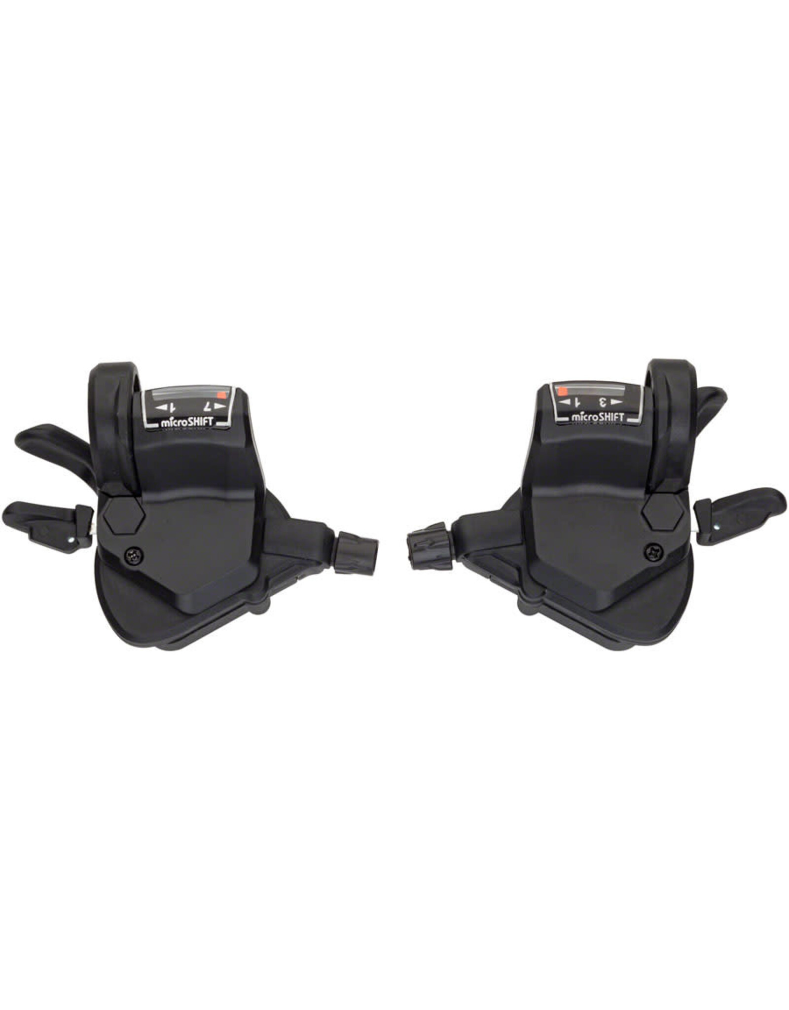 microSHIFT microSHIFT Mezzo Thumb-Tap Shifter Set, 7-Speed, Triple, Optical Gear Indicator, Shimano Compatible