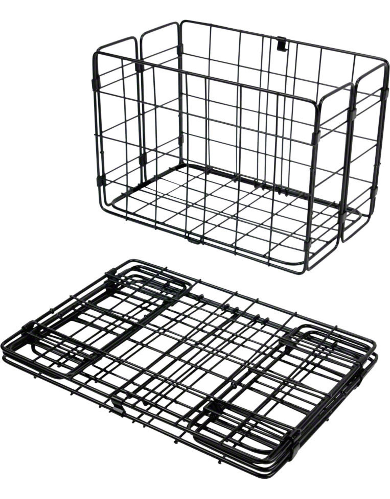 Wald Wald 582 Folding Pannier Basket for Rear Rack: Gloss Black