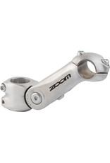 Zoom Zoom TDS-C297 Stem - 125mm, 25.4 Clamp, Adjustable, 1 1/8", Aluminum, Silver