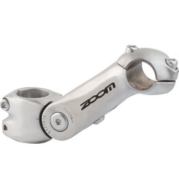 Zoom Zoom TDS-C297 Stem - 125mm, 25.4 Clamp, Adjustable, 1 1/8", Aluminum, Silver