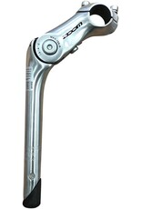 Zoom Zoom Quick Comfort Adjustable Stem - 90mm, 25.4 Clamp, Adjustable 80-150deg, 25.4-24tpi Quill, Aluminum, Silver