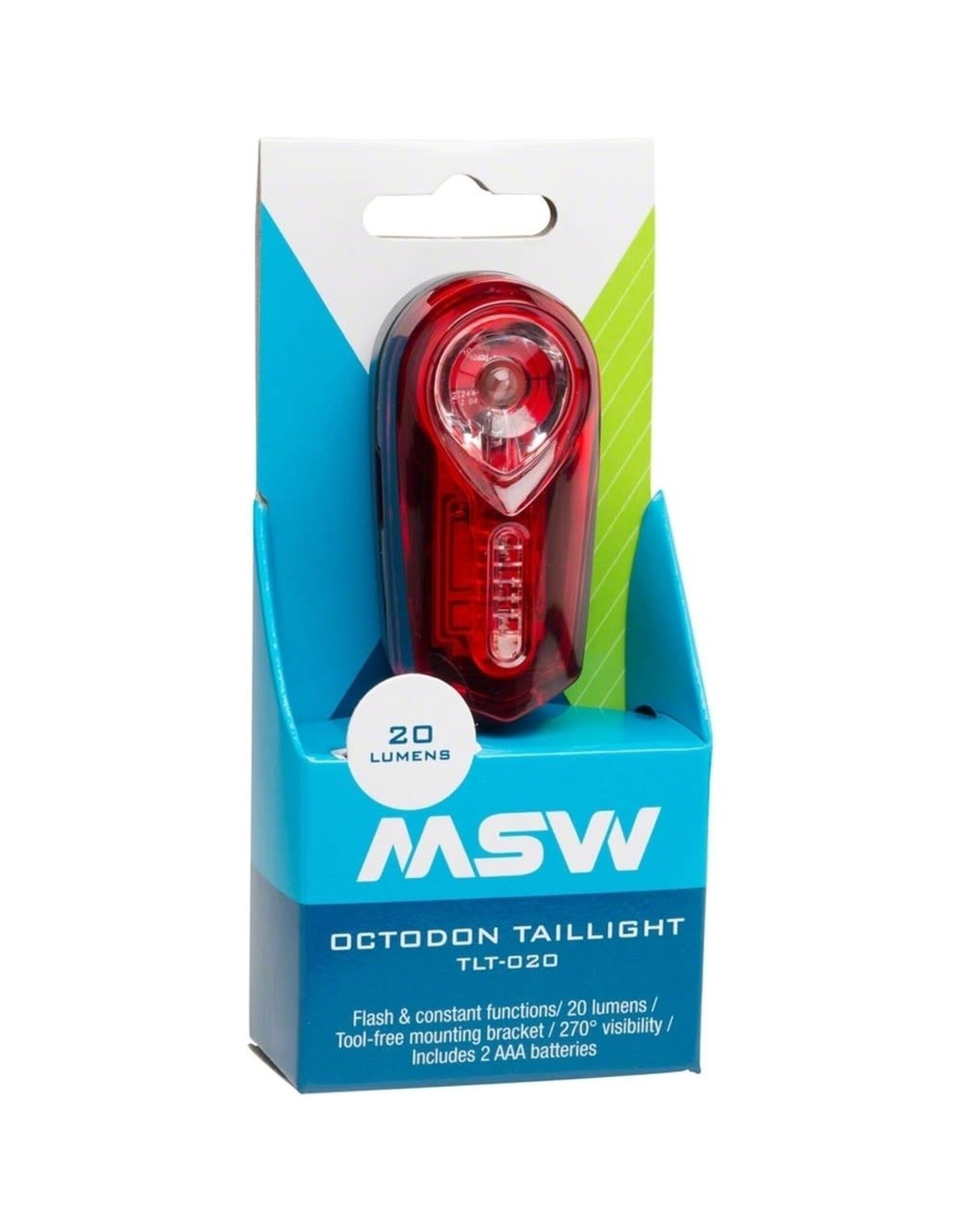 MSW MSW Octodon Rear Taillight with Multiple Lighting Modes: Black 