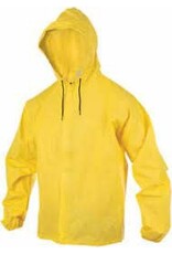 O2 Rainwear O2 Rainwear Hooded Rain Jacket with Drop Tail: Yellow MD