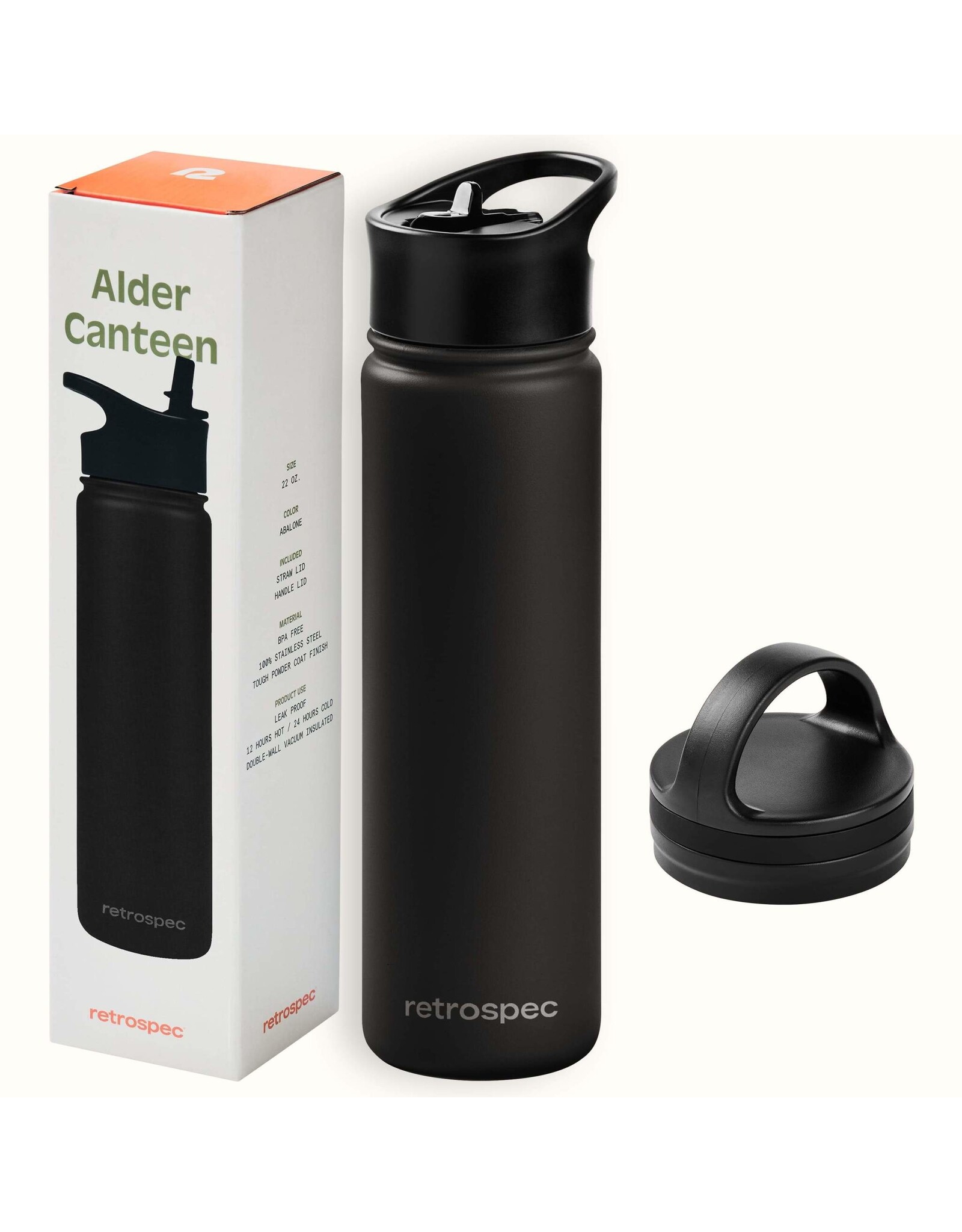 Retrospec Alder Canteen 22oz- Black