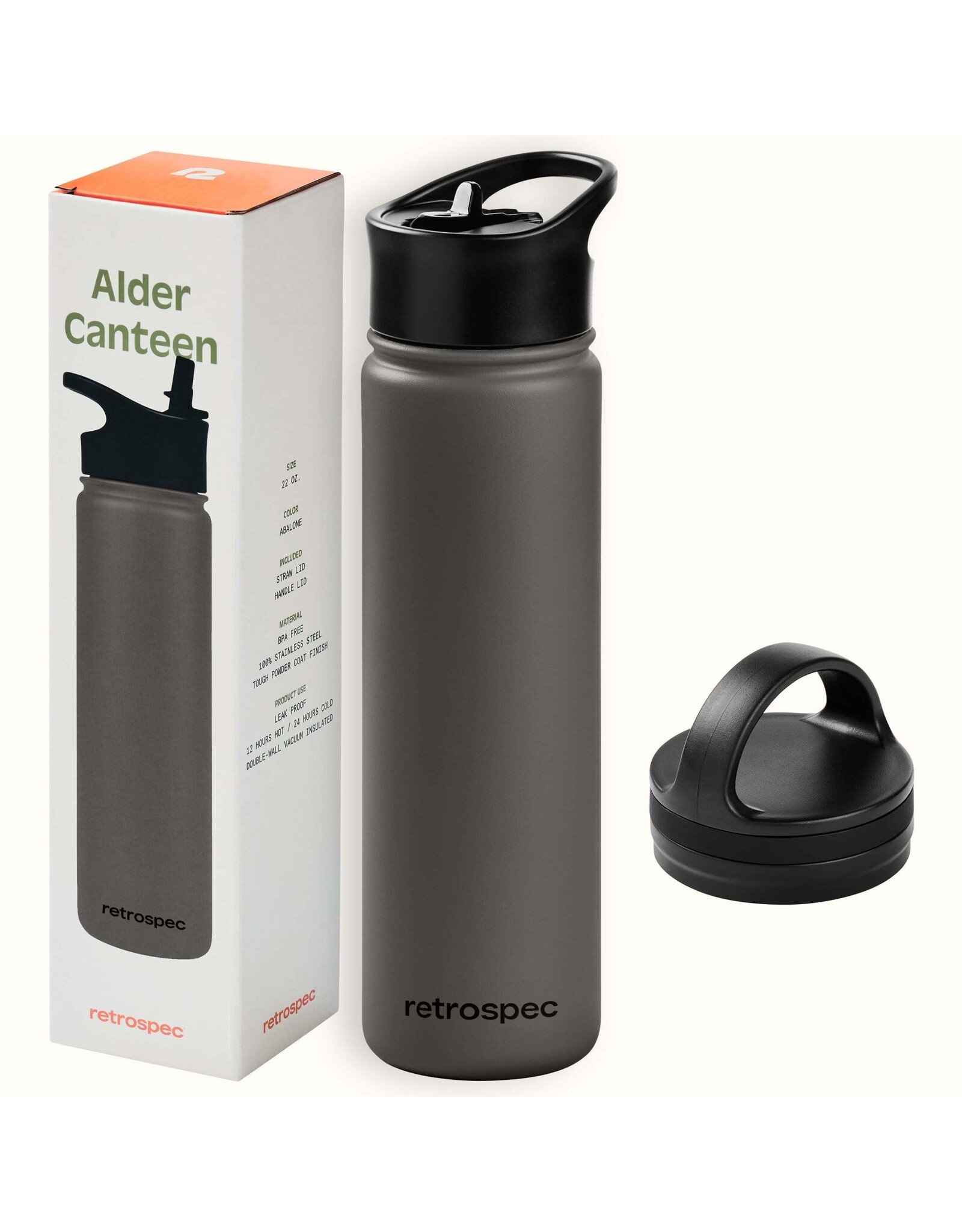 Retrospec Alder Canteen 22oz- Basalt