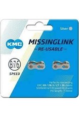 KMC KMC MissingLink CL573R 7.3mm Connector - 6,7,8-Speed, Reusable, Silver, 2 Pairs/Card