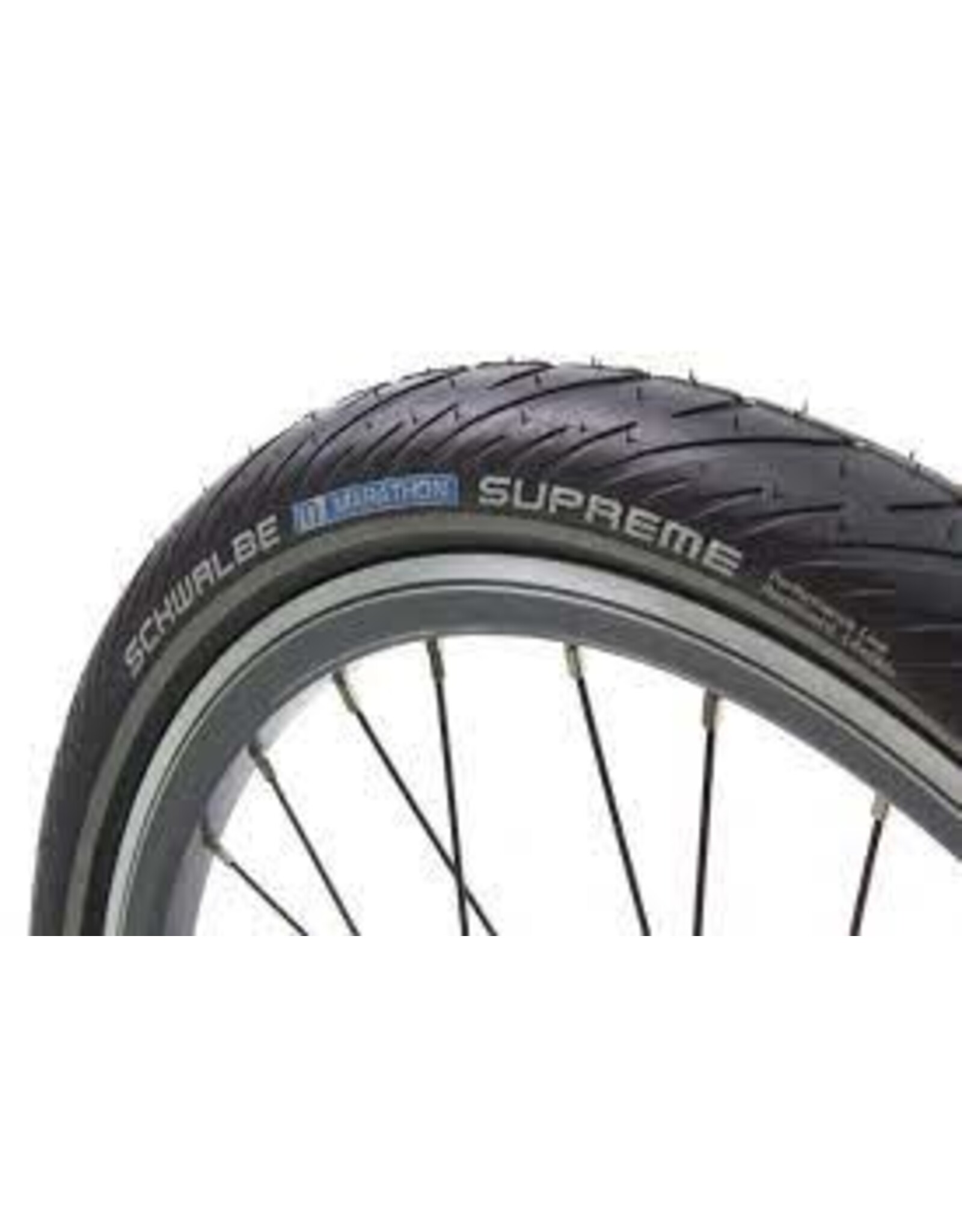 Schwalbe Schwalbe Marathon Supreme Tire - 26 x 2, Clincher, Wire, Black, V-Guard, Addix