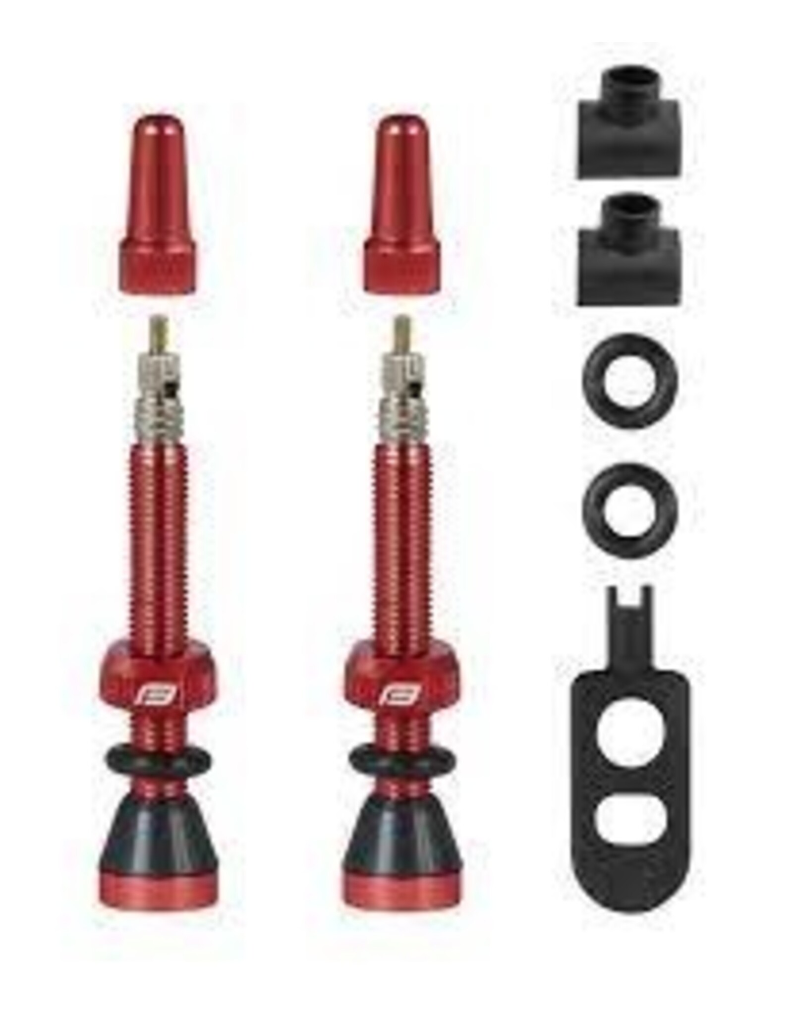SERFAS Serfas Tubeless Presta Valves- pair 44MM Red
