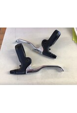 BRAKE LEVER - Tektro Brake Levers, 2 Finger Type, Works With ( Linear - requires modification ), Caliper, Cantilever & U Brakes, SILVER/BLACK (Sold In Pairs)