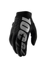 100% Brisker Gloves - Black Full Finger Men's Large