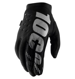 100% Brisker Gloves - Black Full Finger Men's Large