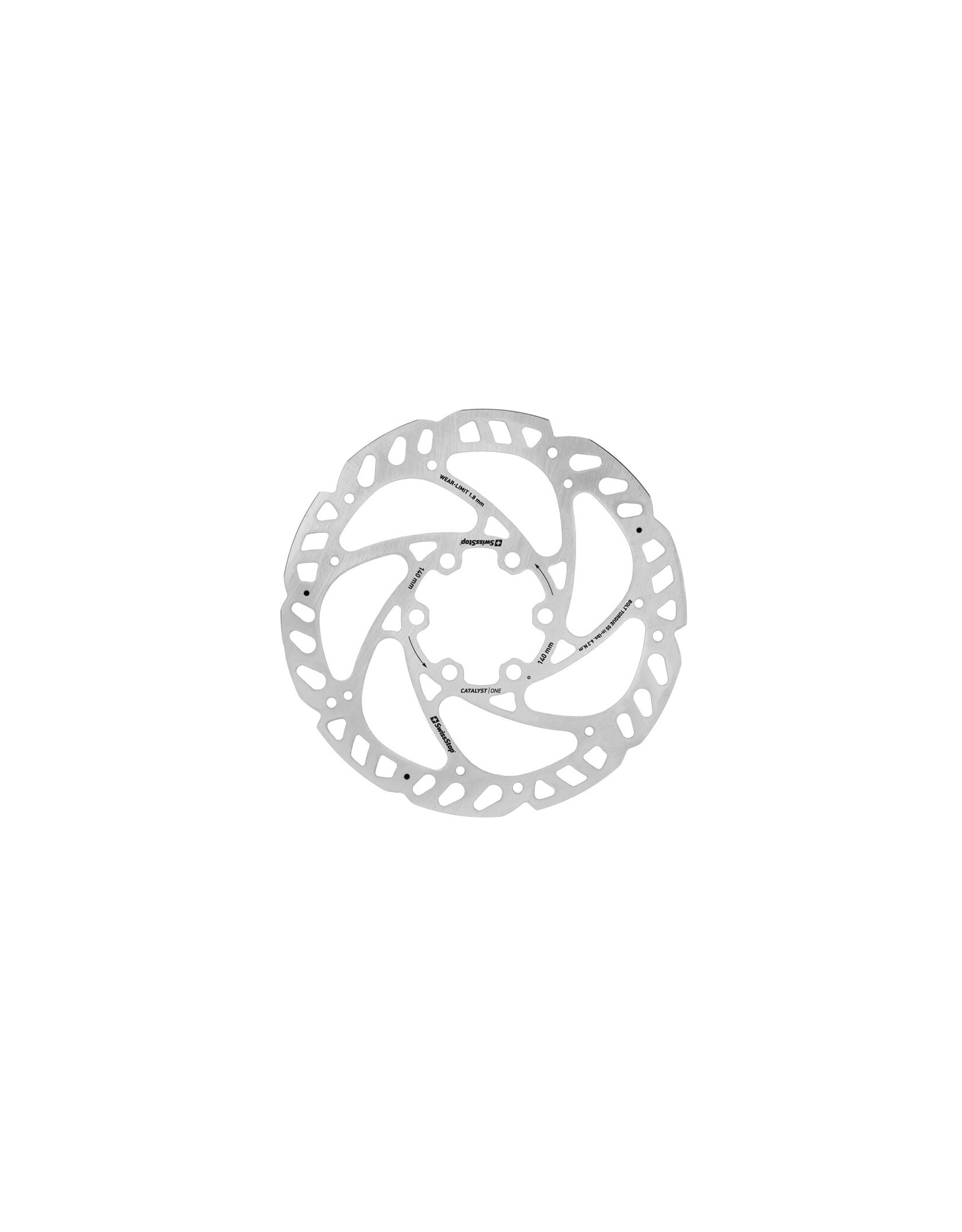 SwissStop SwissStop Catalyst One Disc Rotor - 140mm, 6-Bolt, Silver