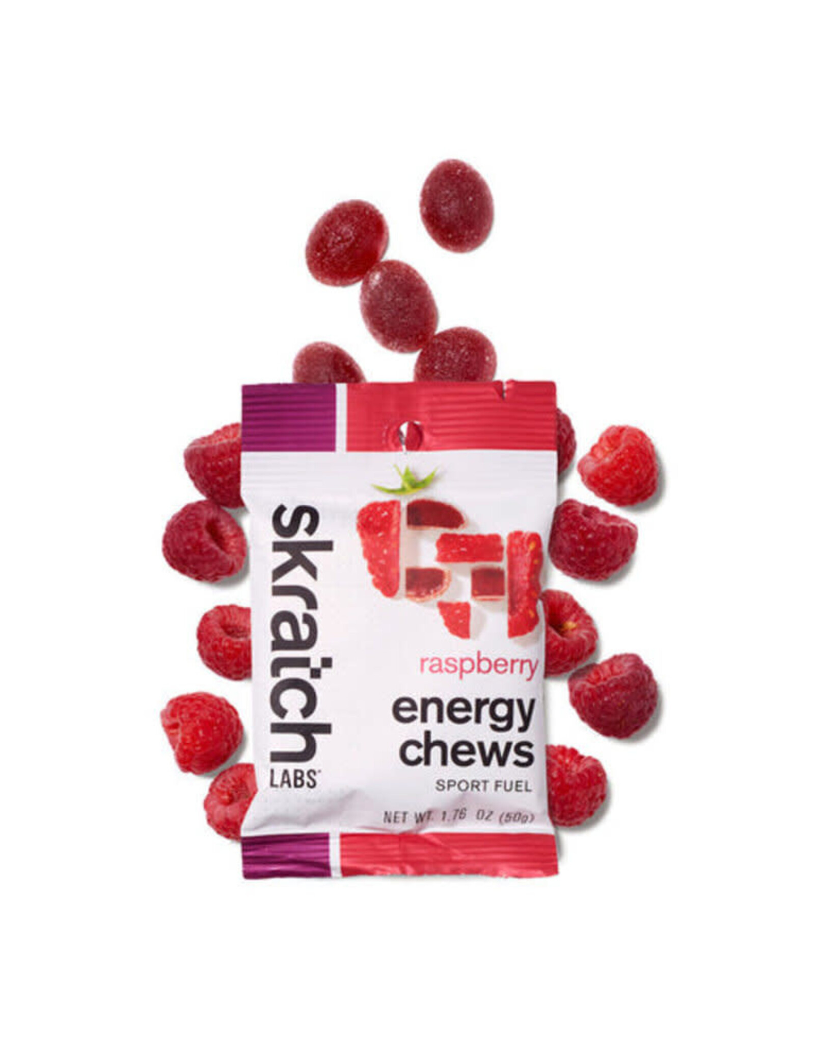 Skratch Sport Energy Chews, Raspberry, 50g, each