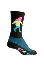 SockGuy SockGuy Wool Neon Sasquatch Socks - 6", Black, Small/Medium