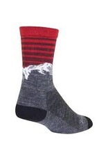 SockGuy SockGuy Summit Wool Socks - 6", Gray/Red/White, Small/Medium