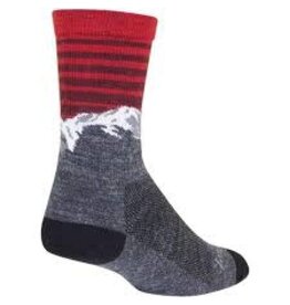 SockGuy SockGuy Summit Wool Socks - 6", Gray/Red/White, Small/Medium
