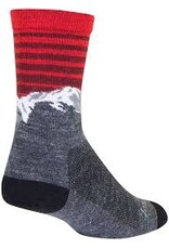 SockGuy SockGuy Summit Wool Socks - 6", Gray/Red/White, Large/X-Large