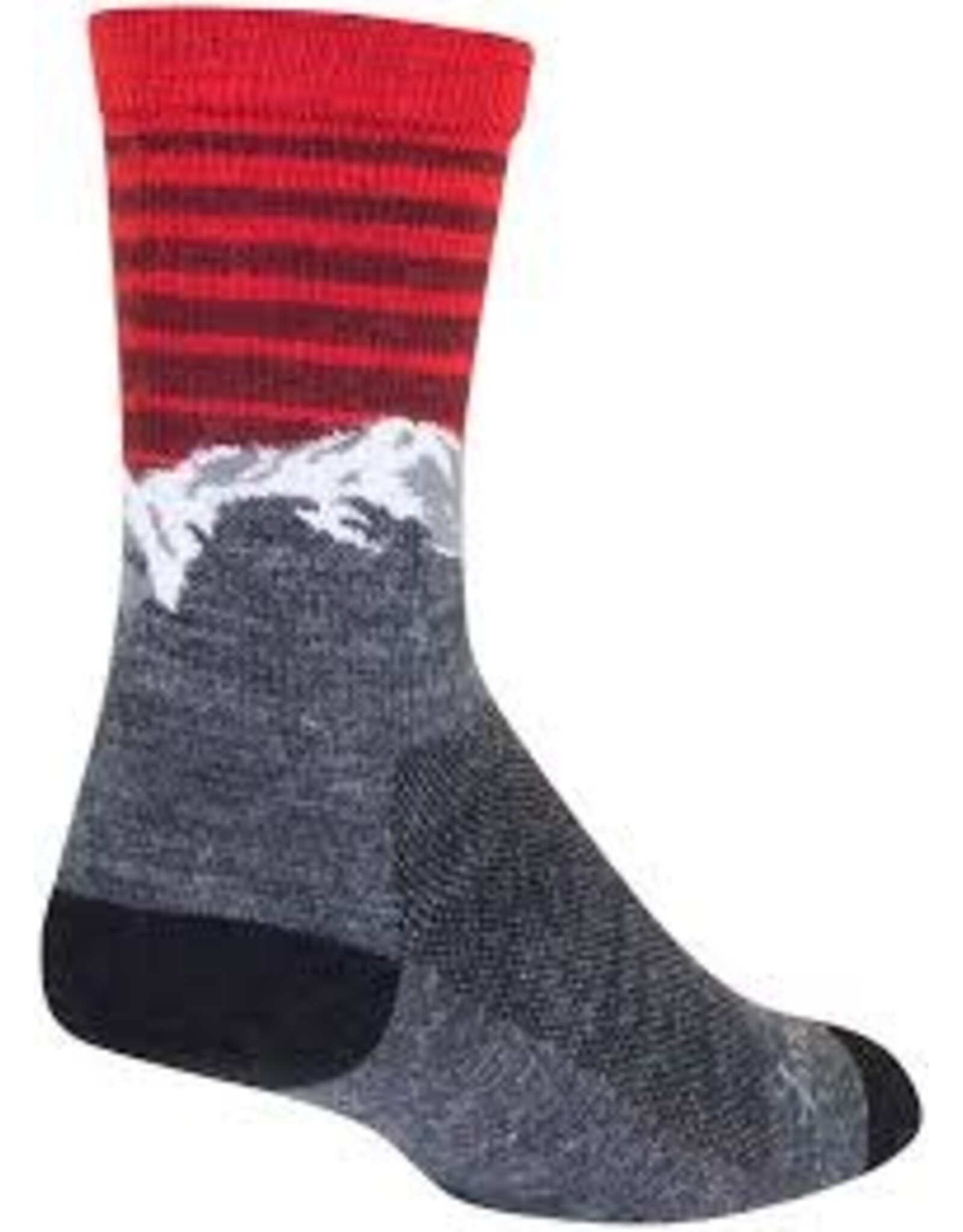 SockGuy SockGuy Summit Wool Socks - 6", Gray/Red/White, Large/X-Large