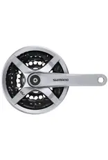 Shimano Shimano Tourney FC-TY501 Crankset - 170mm, 6/7/8-Speed, 42/34/24t, Riveted, Square Taper JIS Spindle Interface, Silver