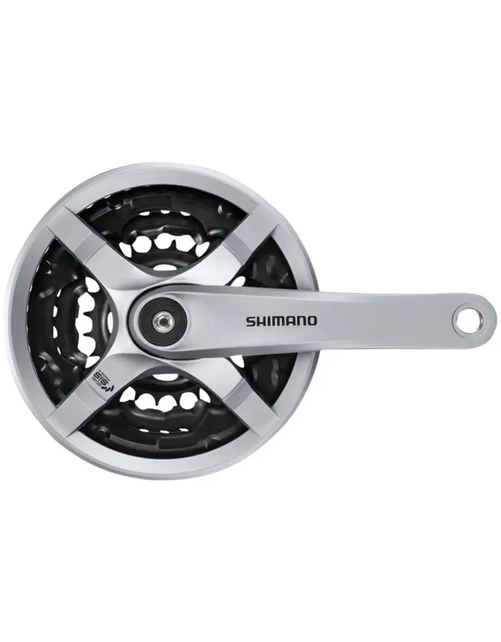 Shimano Shimano Tourney FC-TY501 Crankset - 170mm, 6/7/8-Speed, 42/34/24t, Riveted, Square Taper JIS Spindle Interface, Silver