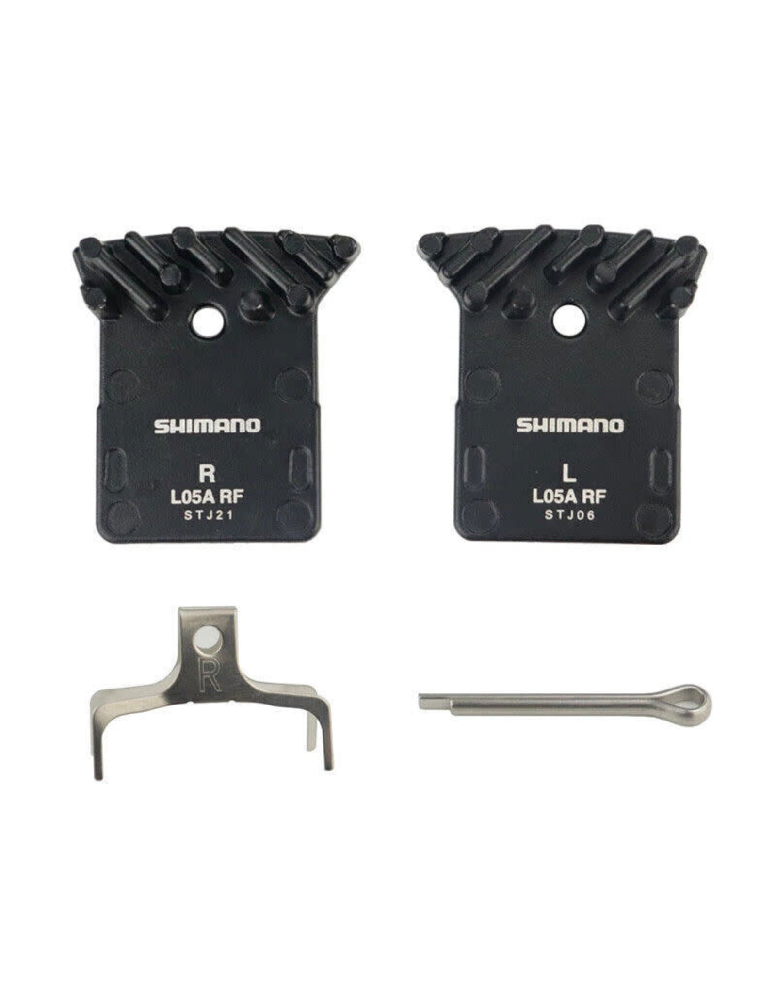 Shimano Shimano L05A-RF Disc Brake Pad and Spring - Resin Compound, Finned Alloy Back Plate, One Pair