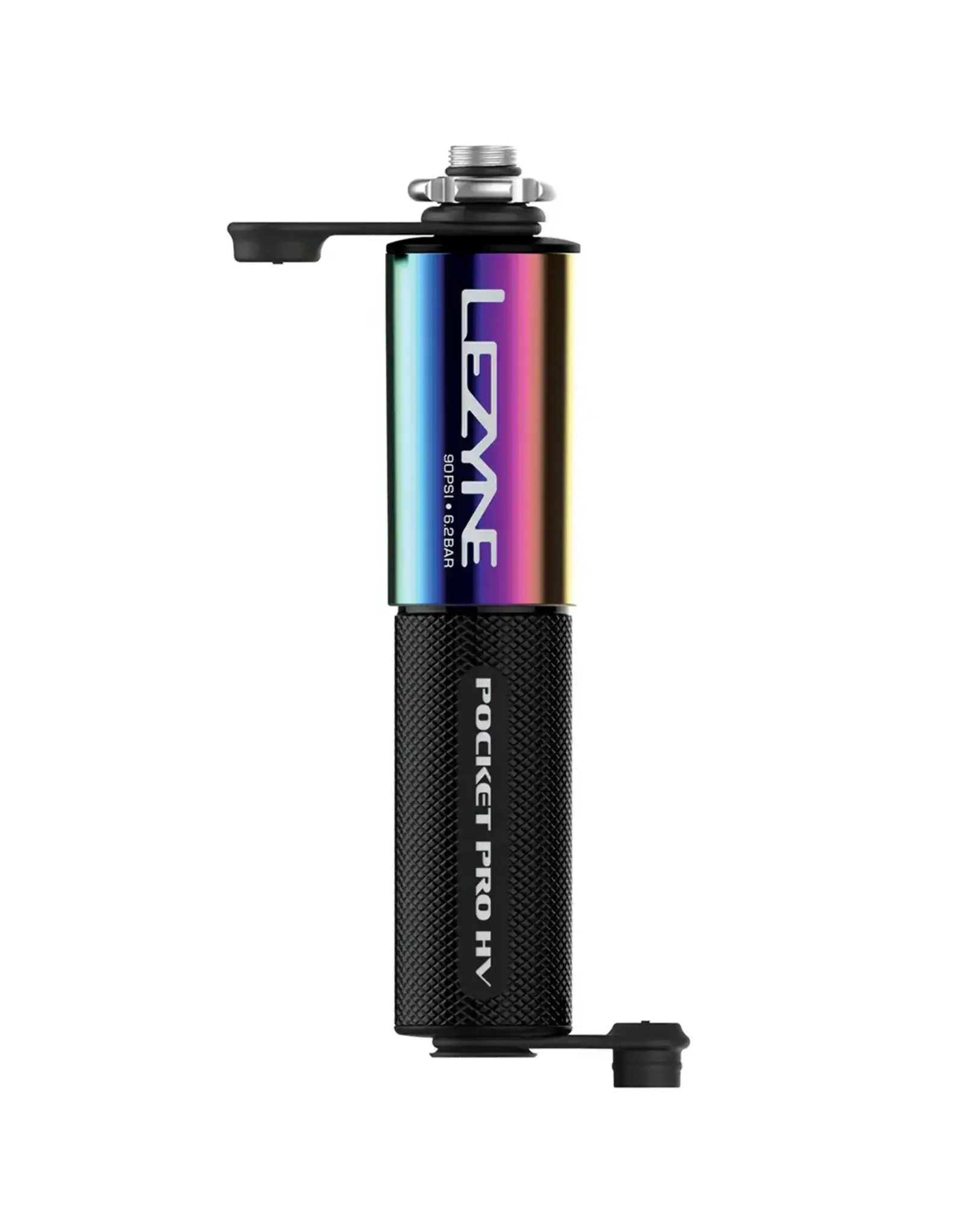 Lezyne Lezyne Pocket Drive Pro HV Mini Pump - Aluminium, 90psi,  Presta/Schrader, With Mount, Neo/Black