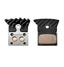 Shimano Shimano L04C-MF Disc Brake Pads and Springs - Metal Compound, Finned Alloy and Stainless Steel Back Plate, One Pair
