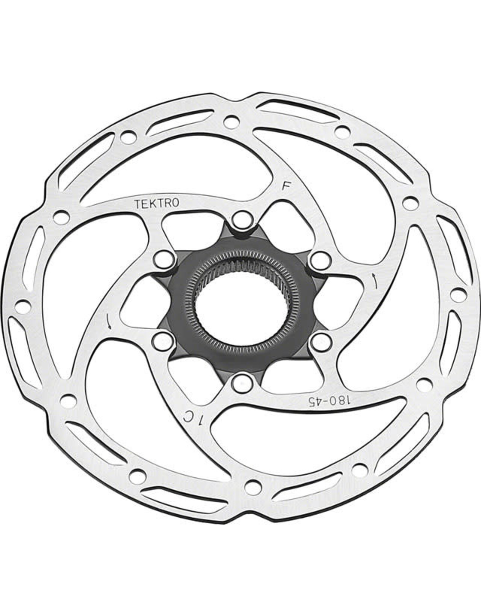 Tektro Tektro TR-45 Disc Brake Rotor - 180mm, Center-Lock, 2.3mm Thickness, Silver