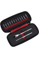 Prestacycle Prestacycle T-Handle Ratchet Deluxe 3-Way Ratchet and T-Handle Tool Kit, 12 Piece Bit Set