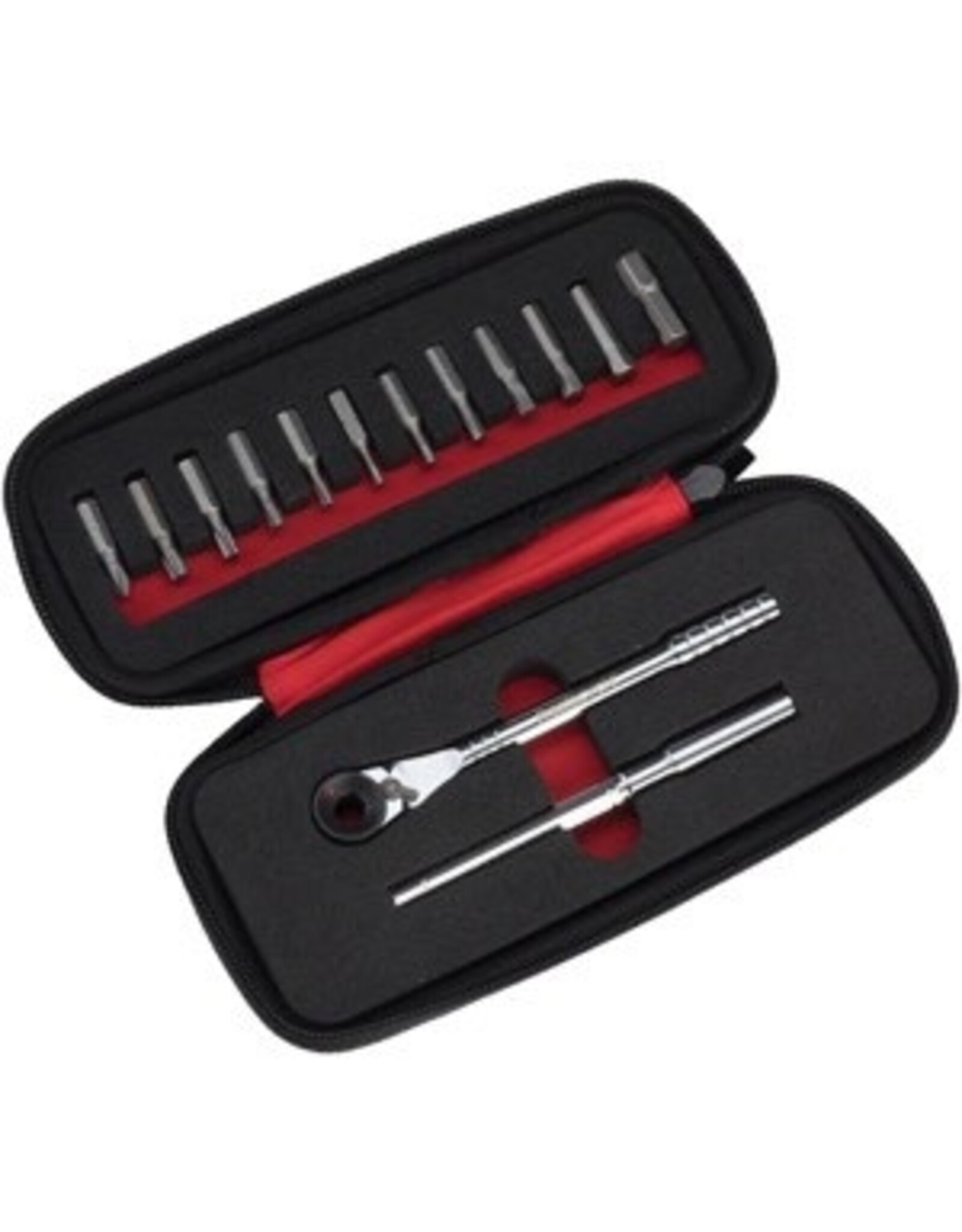 Prestacycle Prestacycle T-Handle Ratchet Deluxe 3-Way Ratchet and T-Handle Tool Kit, 12 Piece Bit Set