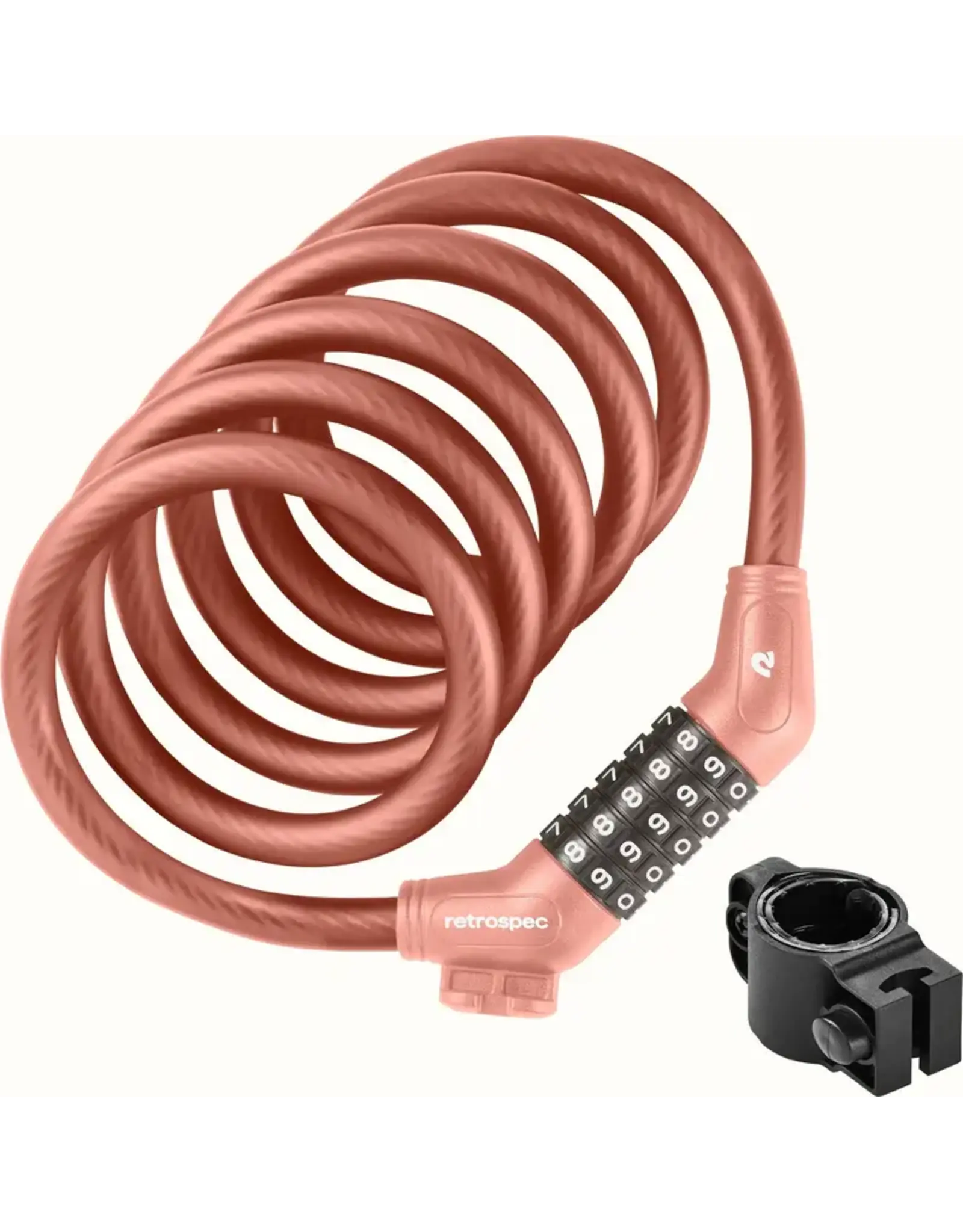 Retrospec Retrospec Grizzly combo cable lock 12mm matte blush