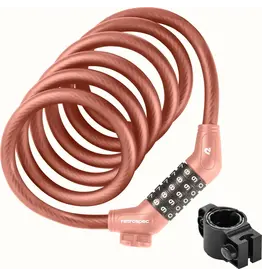 Retrospec Retrospec Grizzly combo cable lock 12mm matte blush