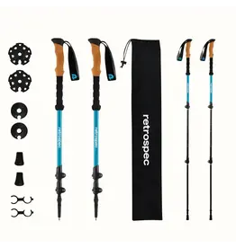 Retrospec Retrospec Solstice Trekking Poles Cork Grip- Polar Blue