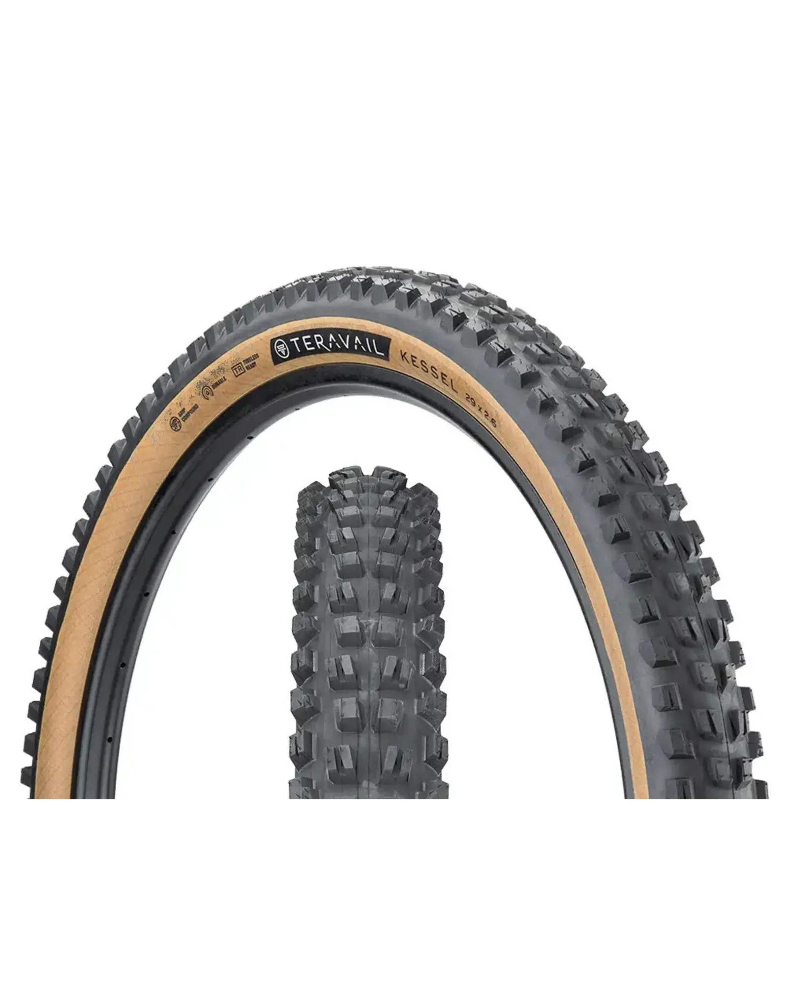 Teravail Teravail Kessel Tire - 29 x 2.6, Tubeless, Folding, Tan, Durable