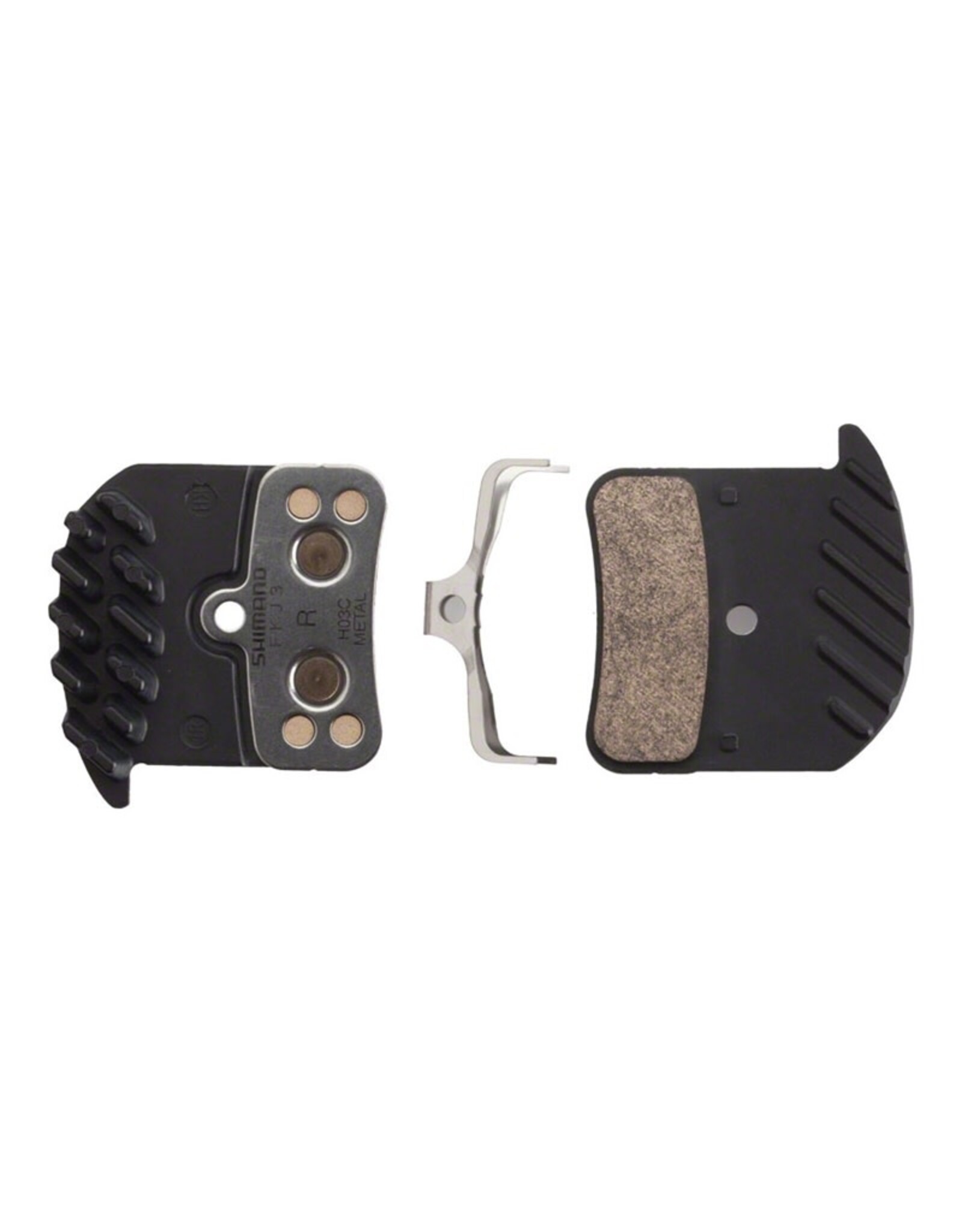 Shimano Shimano H03C-MF Disc Brake Pad and Spring - Metal Compound, Finned Aluminum Backplate, One Pair
