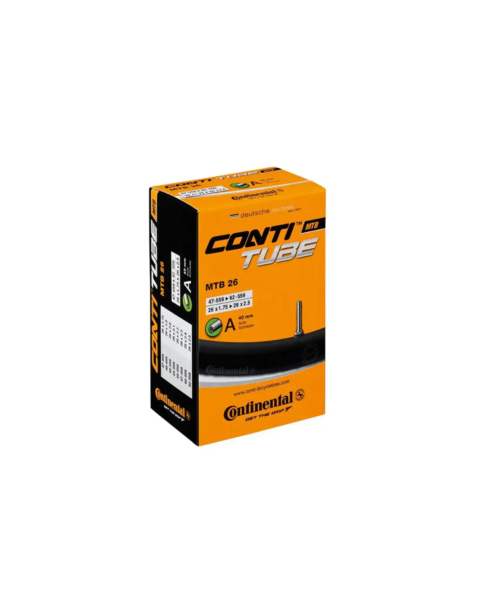 Continental Continental Standard Tube - 26 x 1.75 - 2.5, 40mm Schrader Valve