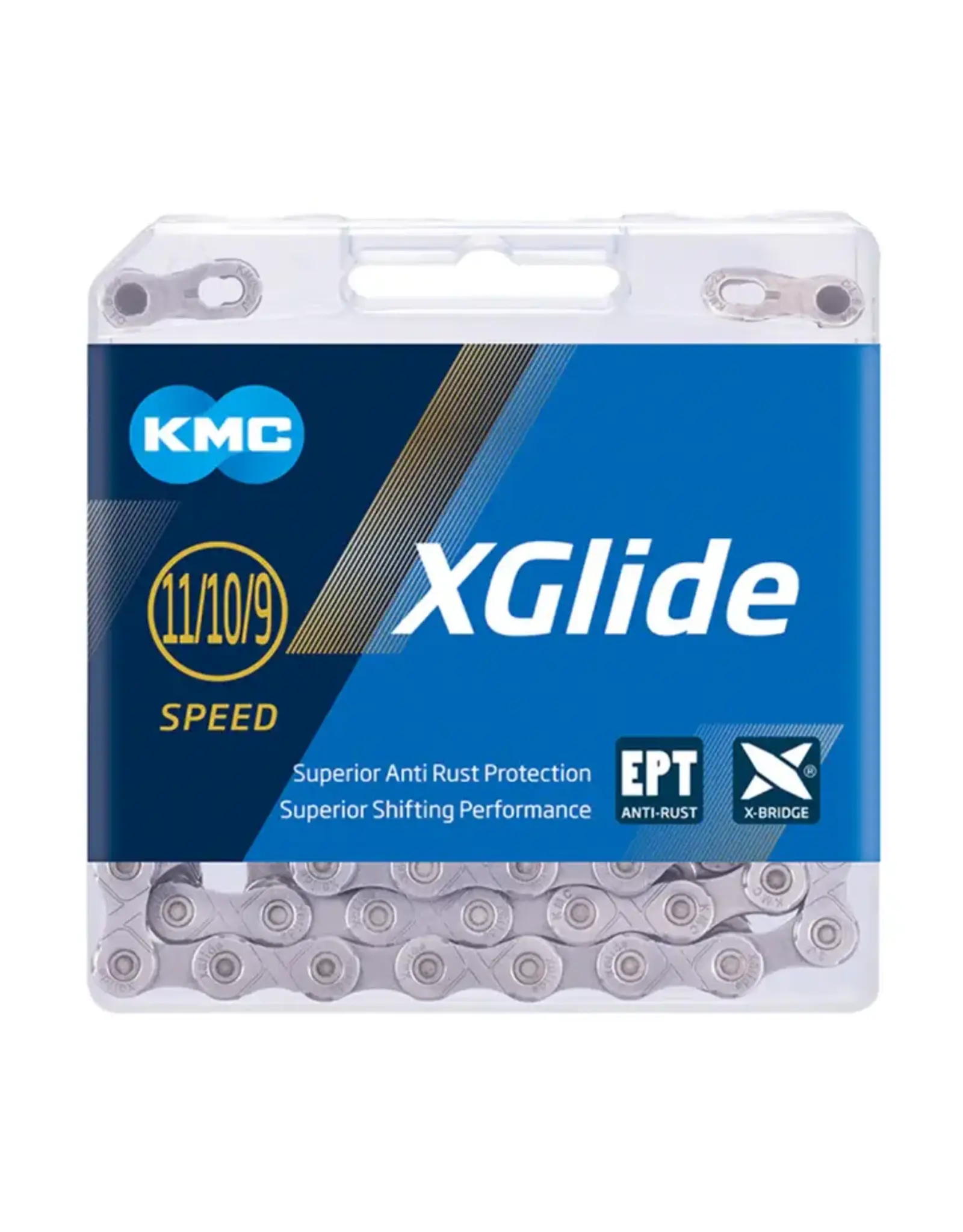 KMC KMC XGlide Chain - 9/10/11-Speed, 126L, Optimized for Shimano CUES Drivetrain, Gray