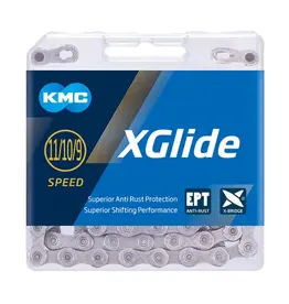 KMC KMC XGlide Chain - 9/10/11-Speed, 126L, Optimized for Shimano CUES Drivetrain, Gray