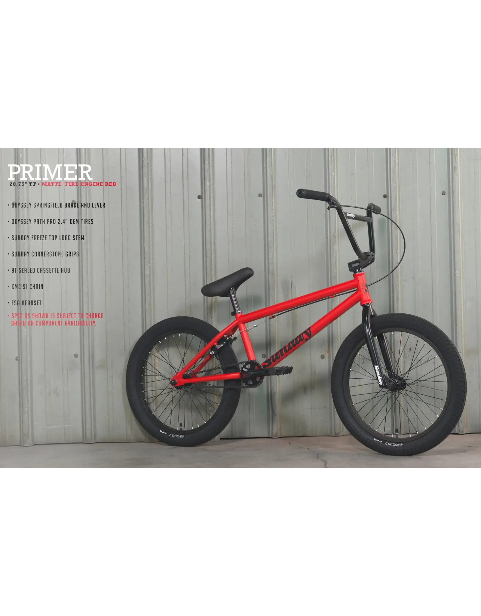 Sunday Bikes Sunday Primer 20.75” - Fire Engine Red