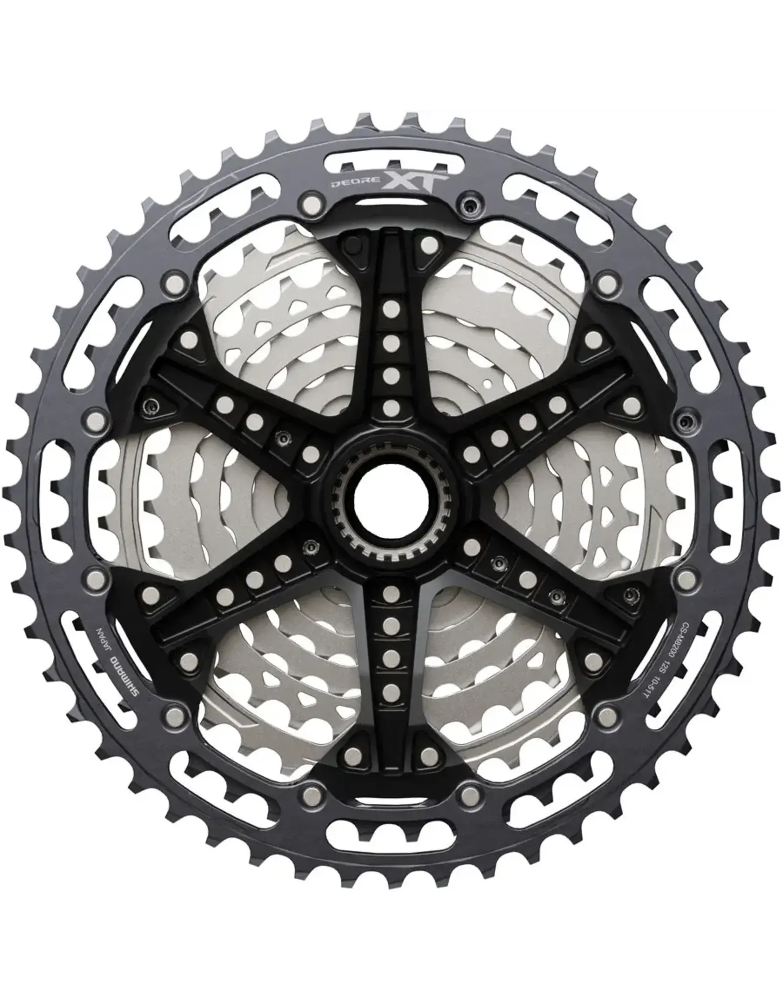 Shimano Shimano Deore XT CS-M8200-12 Cassette - 12-Speed, 10-51t, Hyperglide+, Micro Spline, Gray/Silver