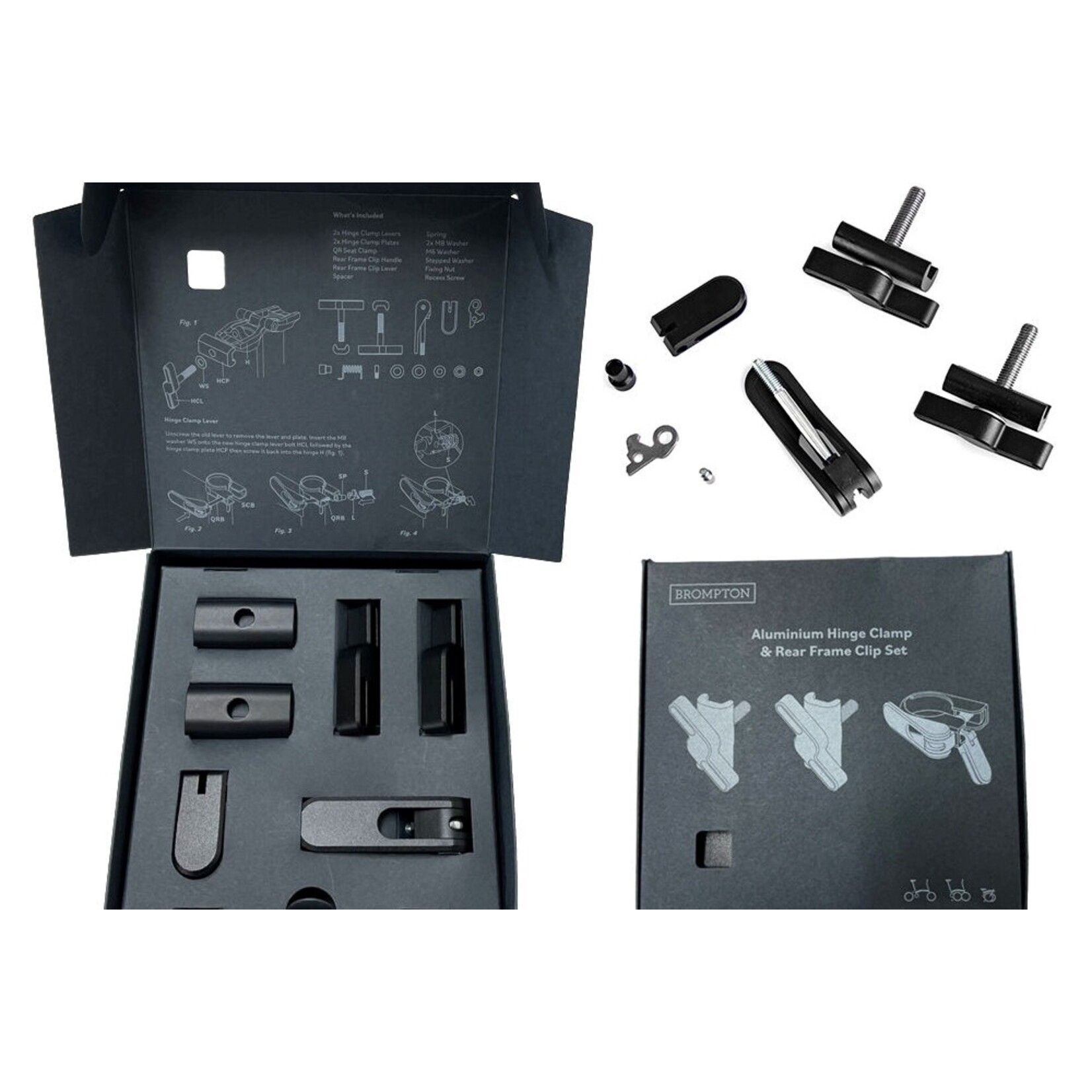 Brompton Brompton Aluminum Hinge Clamp+Rear Frame Clip Set